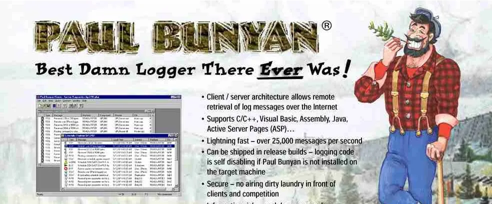The Paul Bunyan home page in 1999: Best Damn Logger There Ever Was